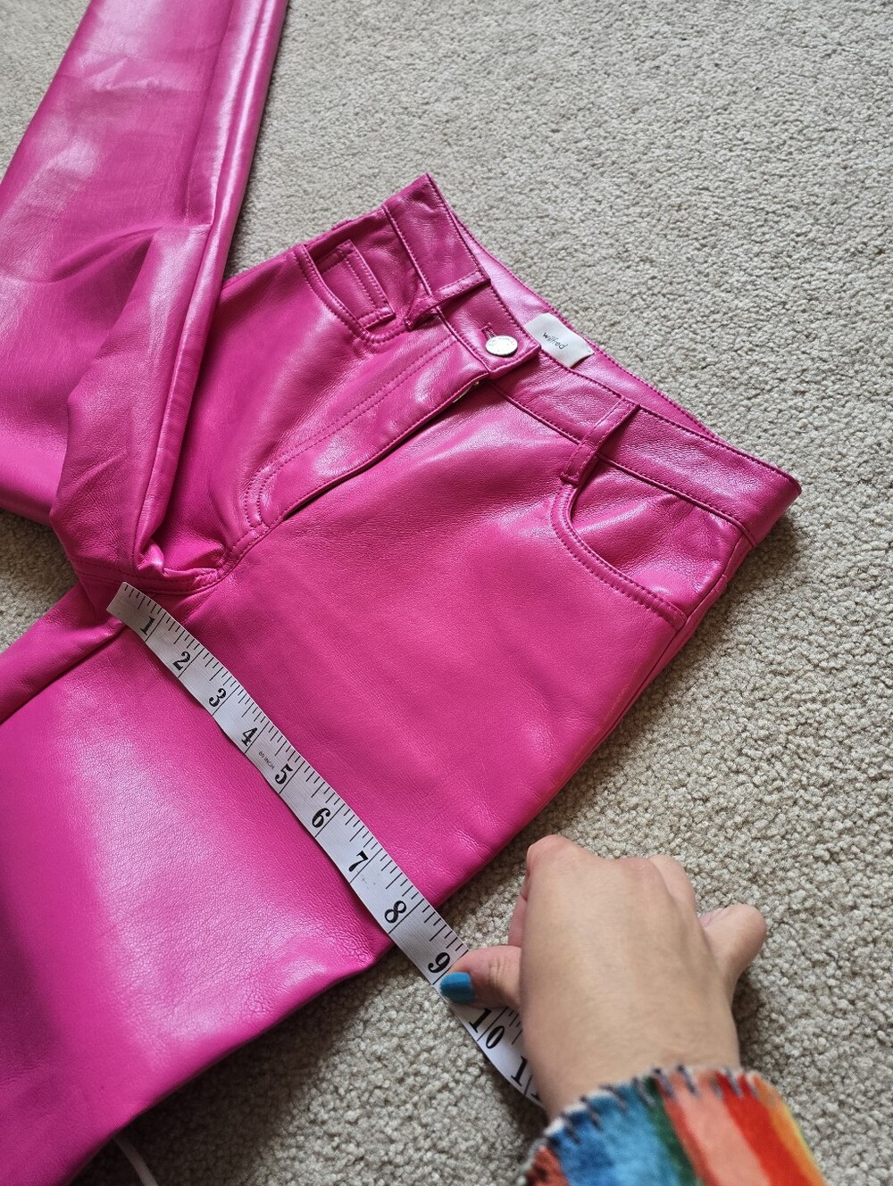 Aritzia Wilfred Melina Vital Pink Vegan Leather Pant Pink Womens Size 00 - Picture 6 of 11